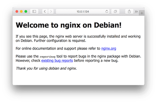 Nginx default page
